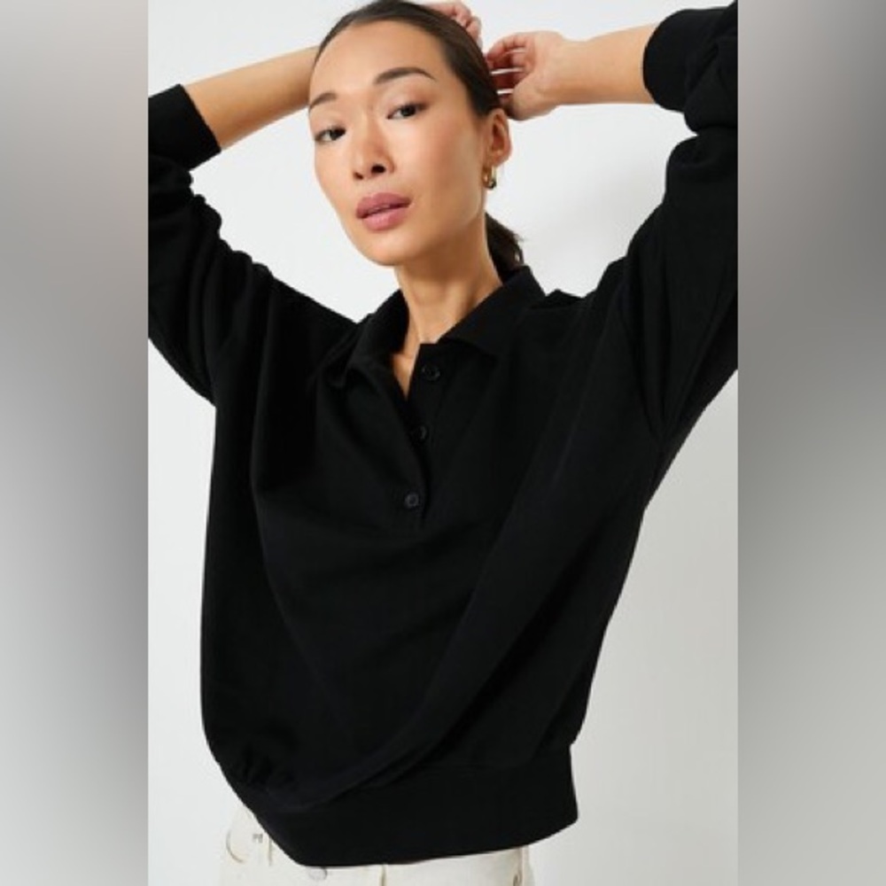 Tuckernuck Pomander Place NWT small Black Bode Polo Sweatshirt